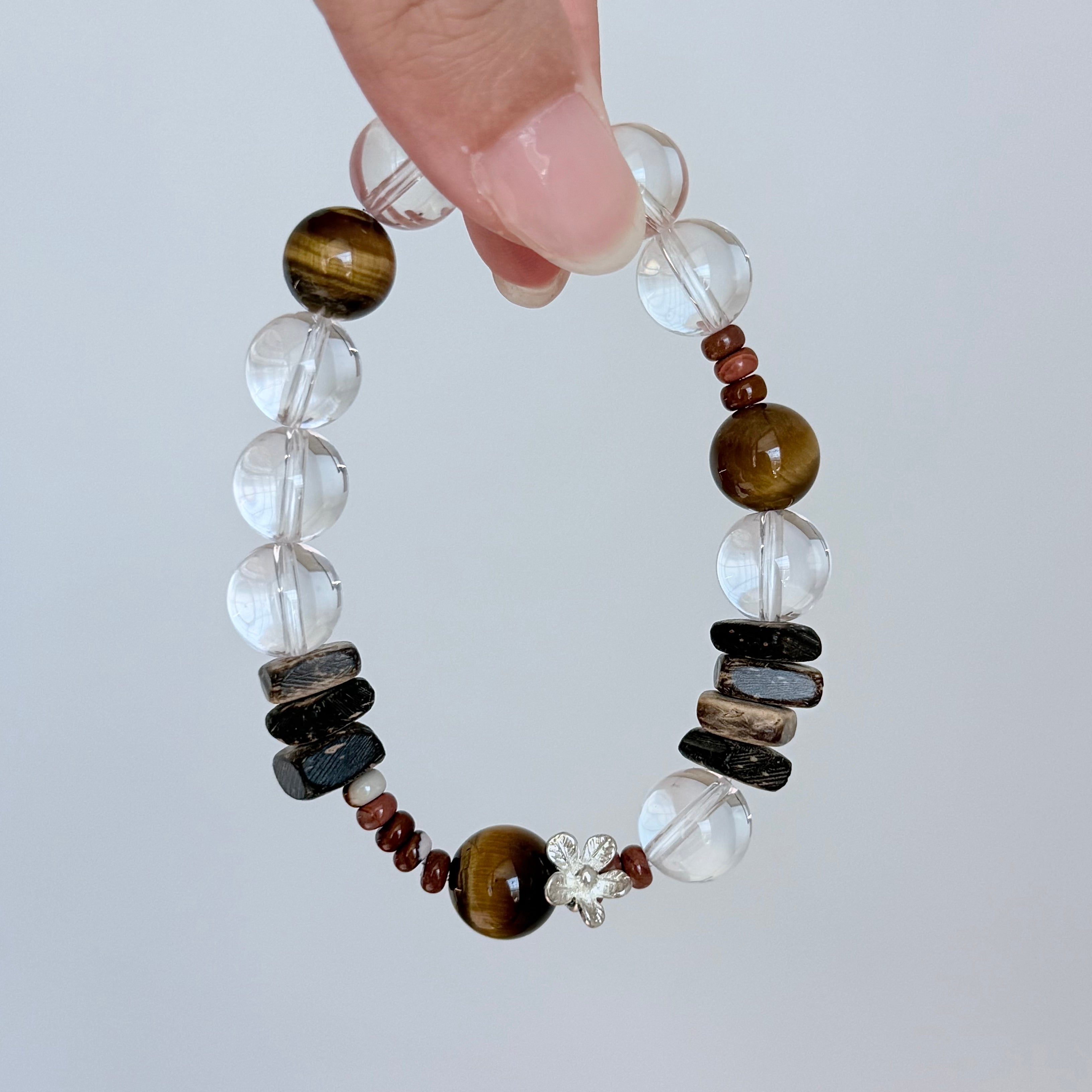 Clear Quartz & Tiger’s Eye Protection Bracelet