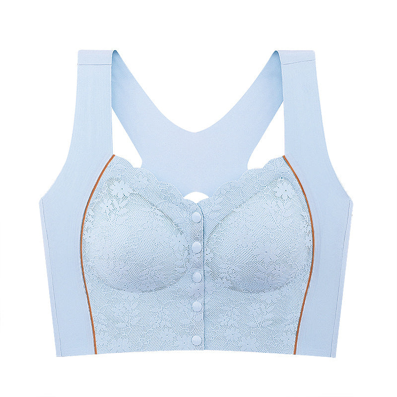 Front Button No Steel Ring Breathable Bra