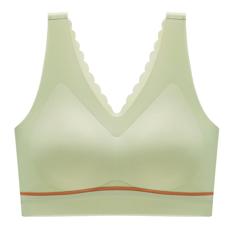 seamless push-up latex deep V comfortable bra