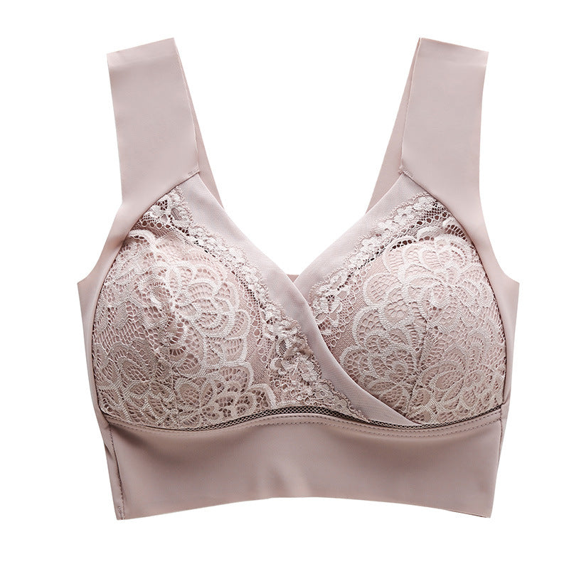 lace bra without steel ring without streak