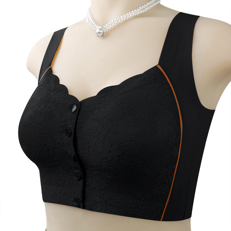 Front Button No Steel Ring Breathable Bra