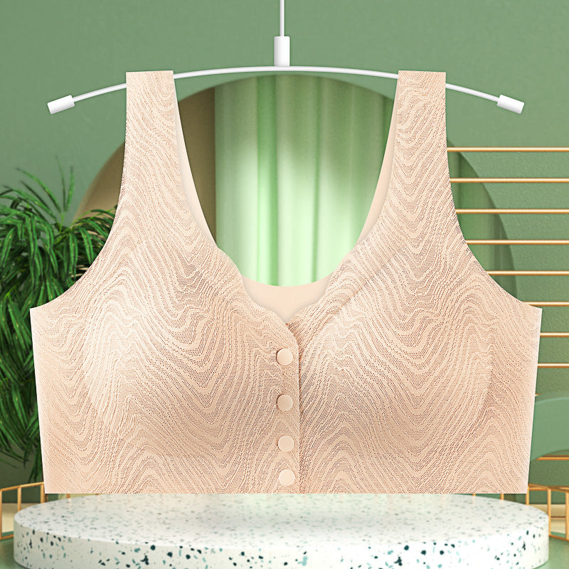 front button lace wireless bra