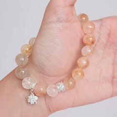 Golden Rutilated Quartz & Clear Quartz Bracelet