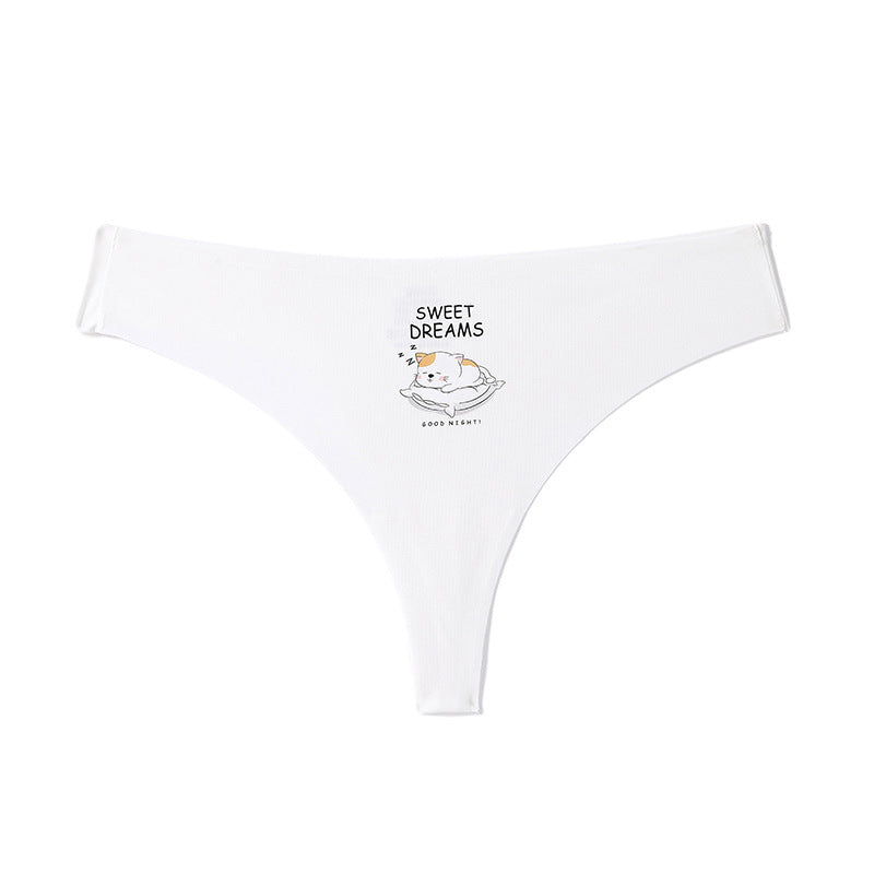 Mid-Waist Hipster Panties Seamless with Heart Design Breathable Cotton