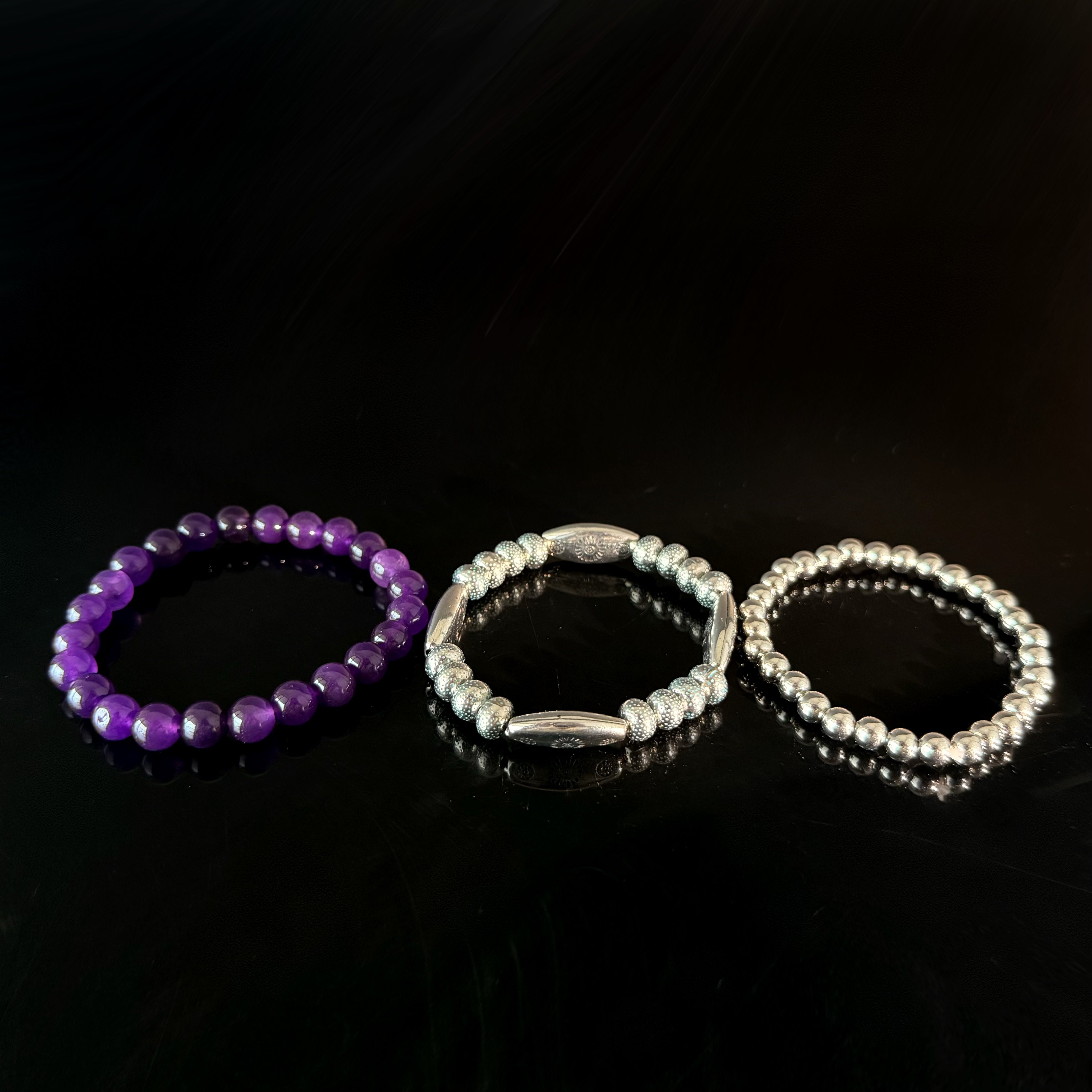 Aquarius Amethyst Bracelet Set – Calm & Balance Crystal Jewelry