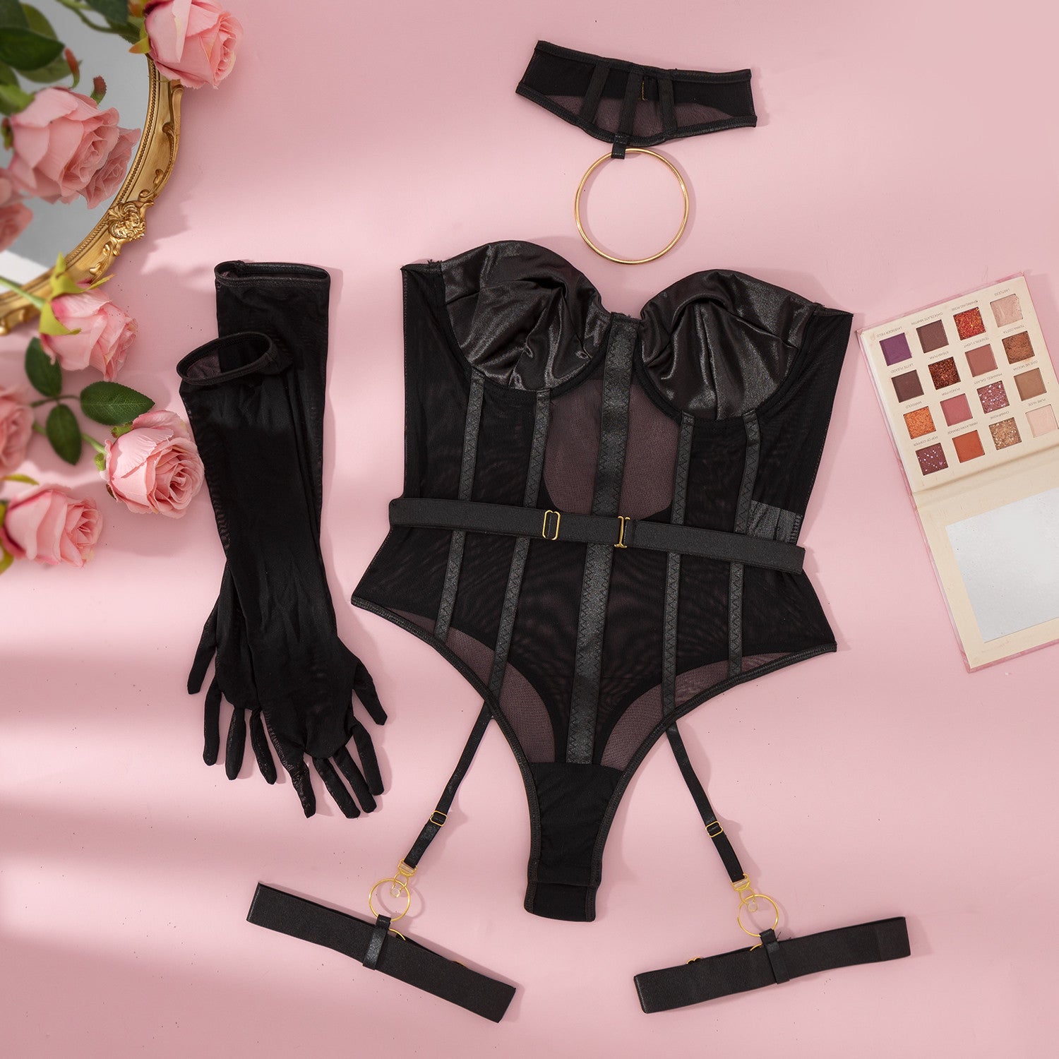 Elegant See-Through Bodysuit Set