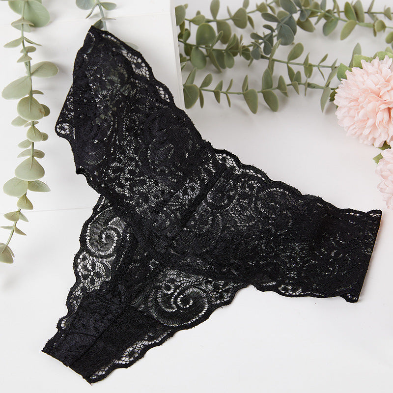 Seamless Lace See-through Underwear Thong