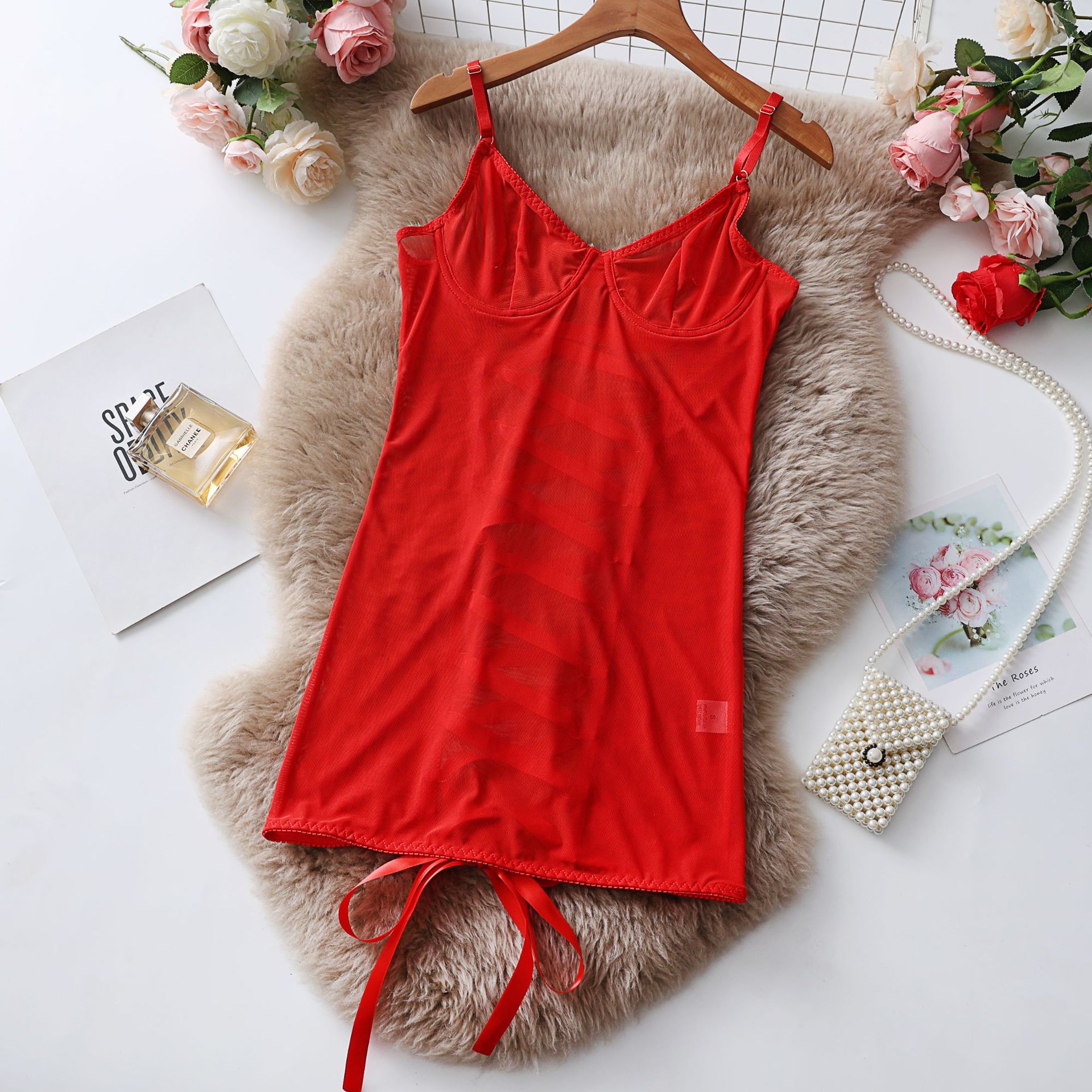 Mesh Suspenders Transparent Lace Lingerie Temptation Jumpsuit