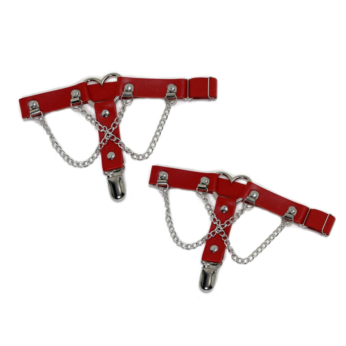 Elastic Band Leg Ring Socks Clip Love Heart-Shaped Chain Sweet Cool Dark Series