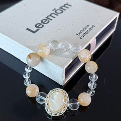 Purify your magnetic field and enhance your aura | White Crystal and Citrine Bracelet