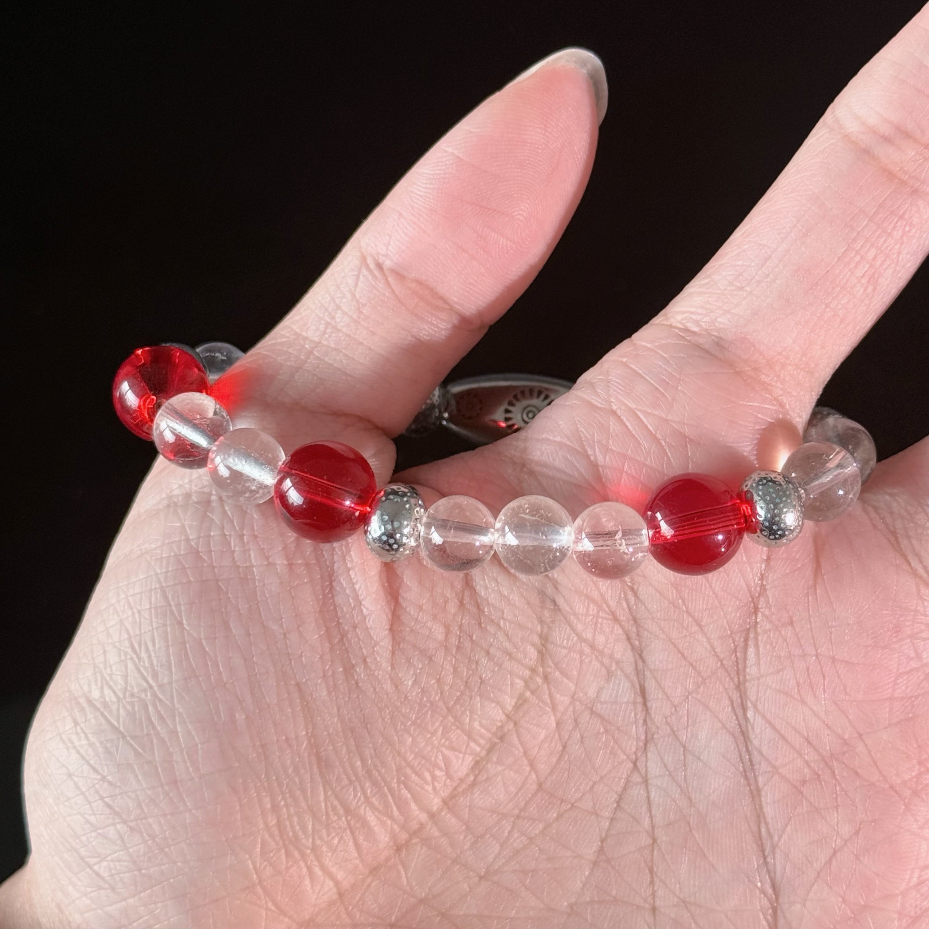 Aries Crystal Bracelet – Red Quartz & Clear Quartz Healing Bracelet