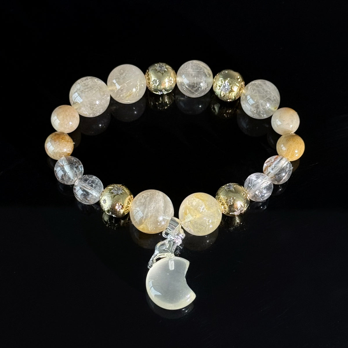 Leo Crystal Bracelet – Citrine & Clear Quartz Zodiac Bracelet