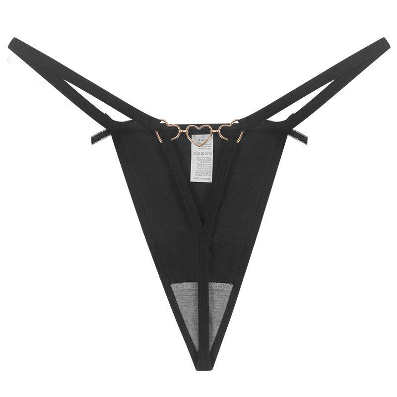 Love Heart Chain Bowknot Low Waist Seamless Thong