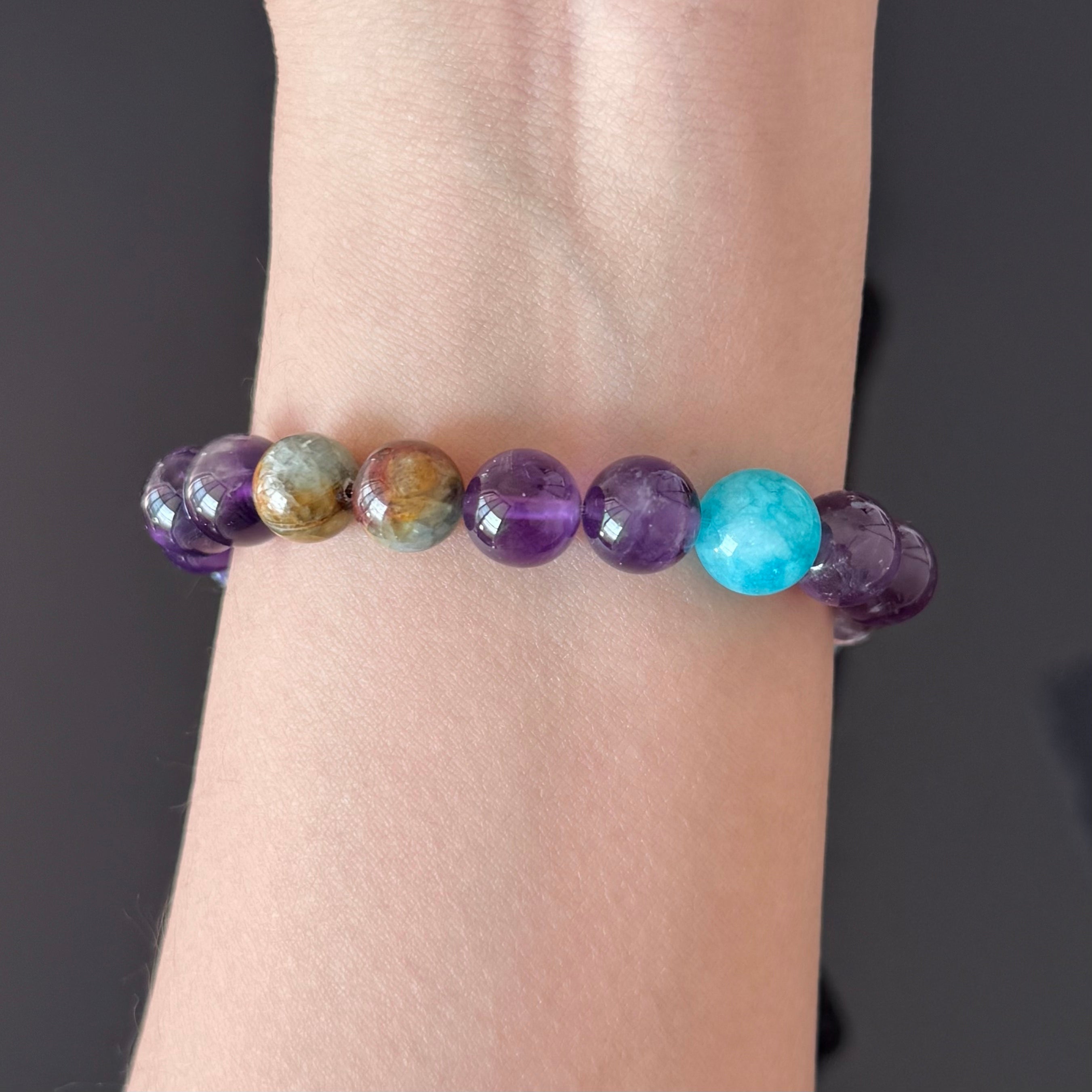 Amethyst & Turquoise Mixed Gemstone Bracelet