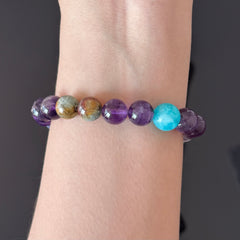 Amethyst & Turquoise Mixed Gemstone Bracelet