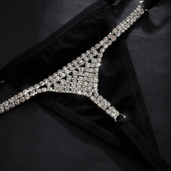 Fashionable Shining Diamond Inlaid Bikini Body Chain Accessories Thong