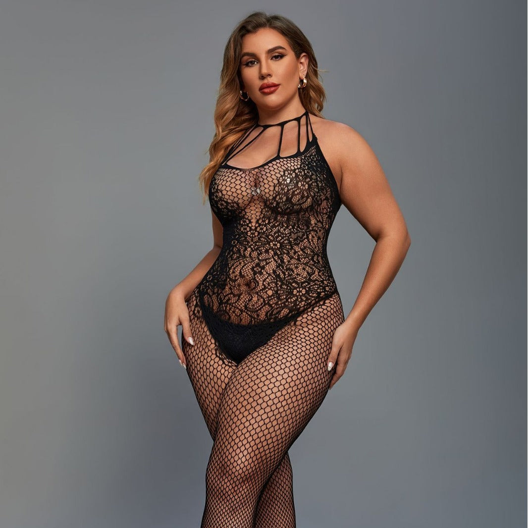 Open Crotch Free off Siamese Underwear Sheer Cutout Fishnet Clothes