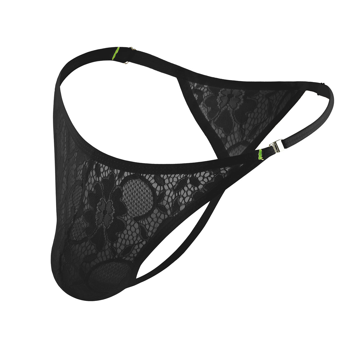 Hollow See-through Lace Thong Side Button Style For Men