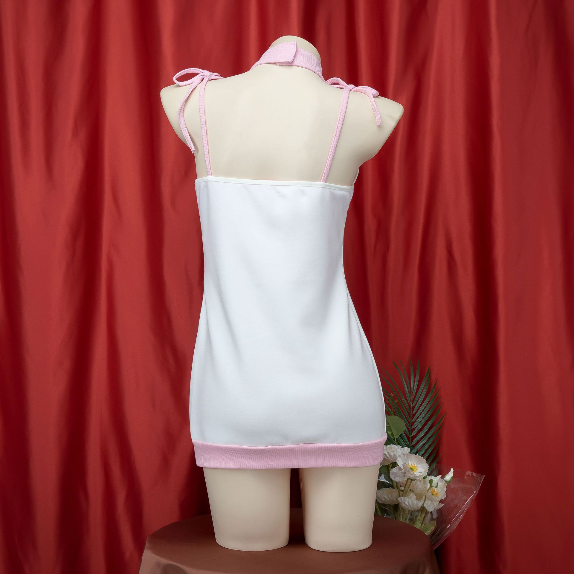 Bunny Embroidered Halterneck Bodysuit Set