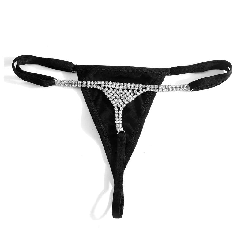 Fashionable Shining Diamond Inlaid Bikini Body Chain Accessories Thong