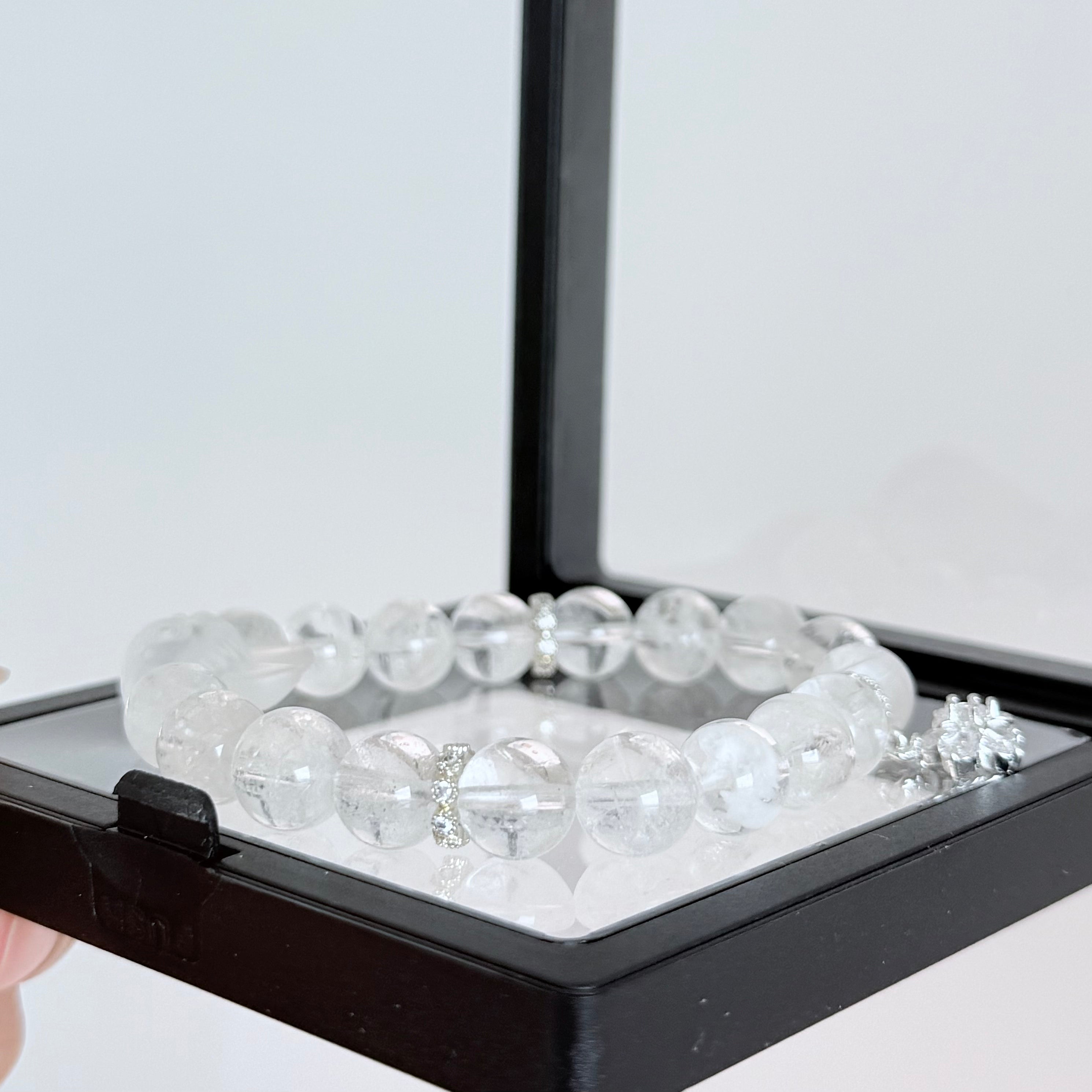 Clear Quartz Crystal Bracelet with Sparkling Star Charm