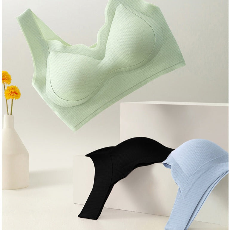 Fixed Cup Push-up Wireless Breathable Sports Tank Top Bra