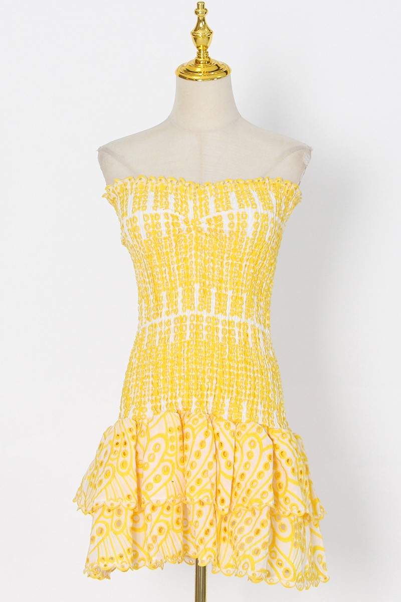 Casual Print Backless Strapless Sleeveless Dress Dresses