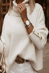 Fashionable High Collar Button Versatile Style Sweaters (3 Colors)