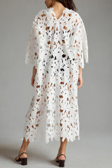Vacation Solid Hollowed Out Swimwears Cover Up