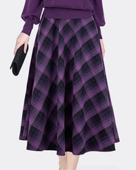 Elegant Pleated Woolen Skirt