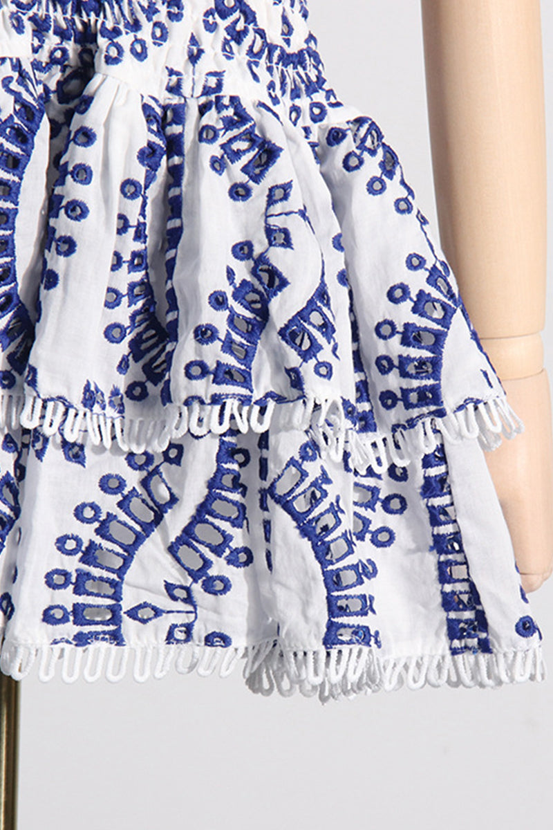 Color Block Patchwork Flounce Strapless Sleeveless Dress Dresses