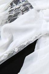 Solid Lace Strapless Irregular Dress Dresses