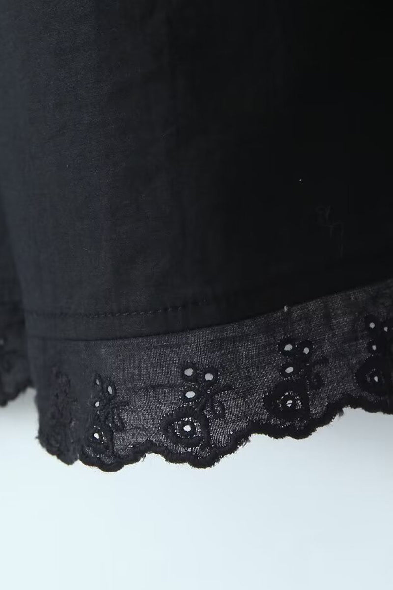 Vacation Solid Buckle Fold Square Collar Waist Skirt Dresses