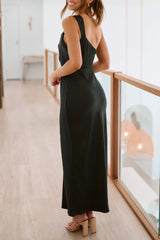 Solid Fold Oblique Collar One Step Skirt Dresses(5 Colors)