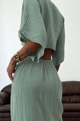 Solid Hollowed Out Frenulum V Neck One Step Skirt Dresses(3 Colors)