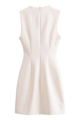 Celebrities Solid Hollowed Out O Neck Wrapped Skirt Dresses