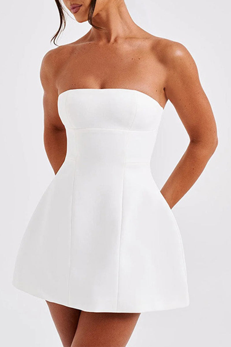 Solid Strapless Dresses