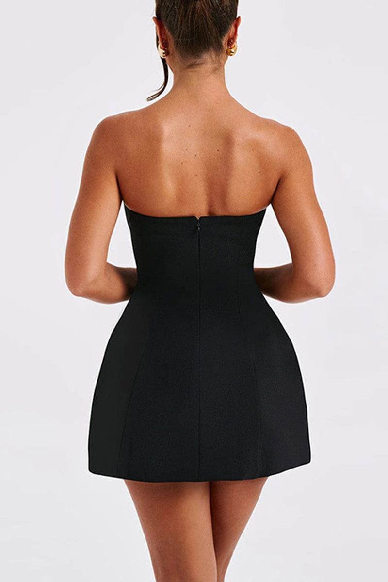 Solid Strapless Dresses