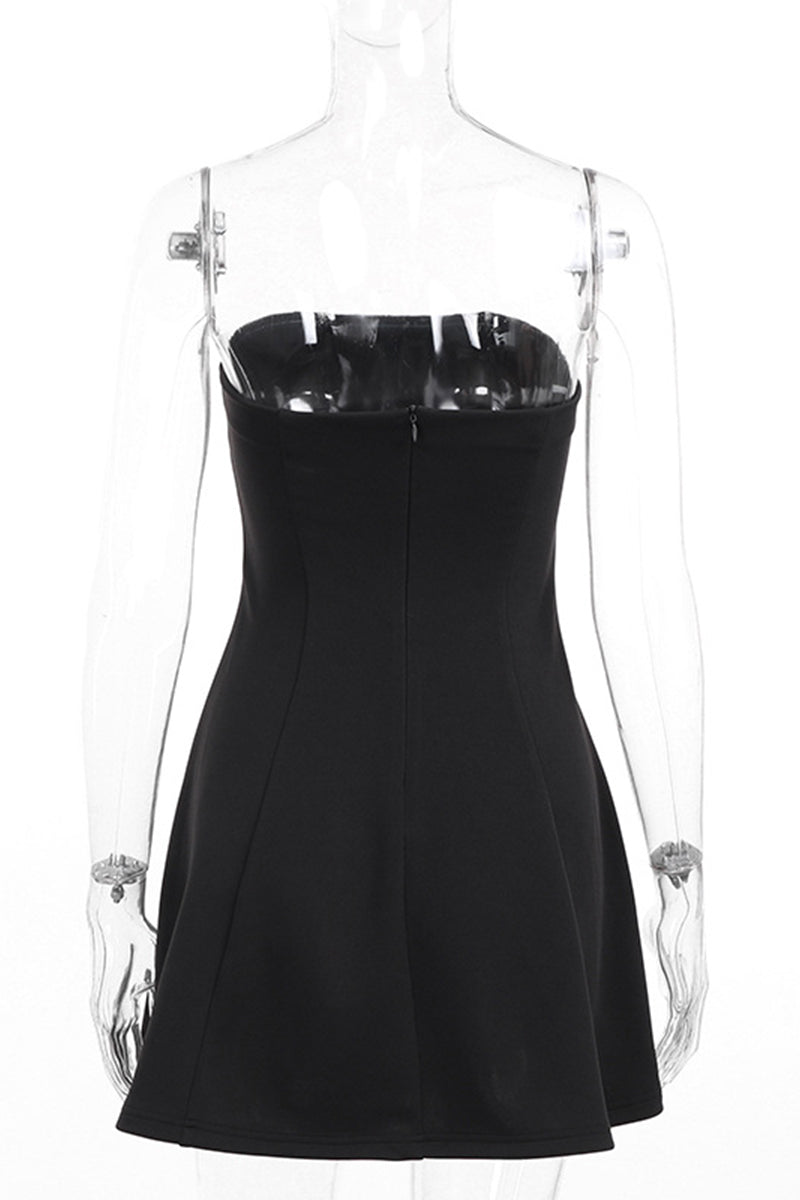 Solid Strapless Dresses