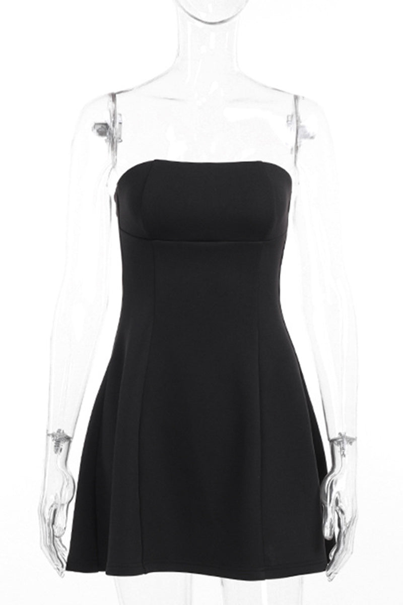 Solid Strapless Dresses