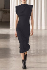 Zipper Half A Turtleneck A Line Dresses