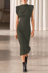 Zipper Half A Turtleneck A Line Dresses