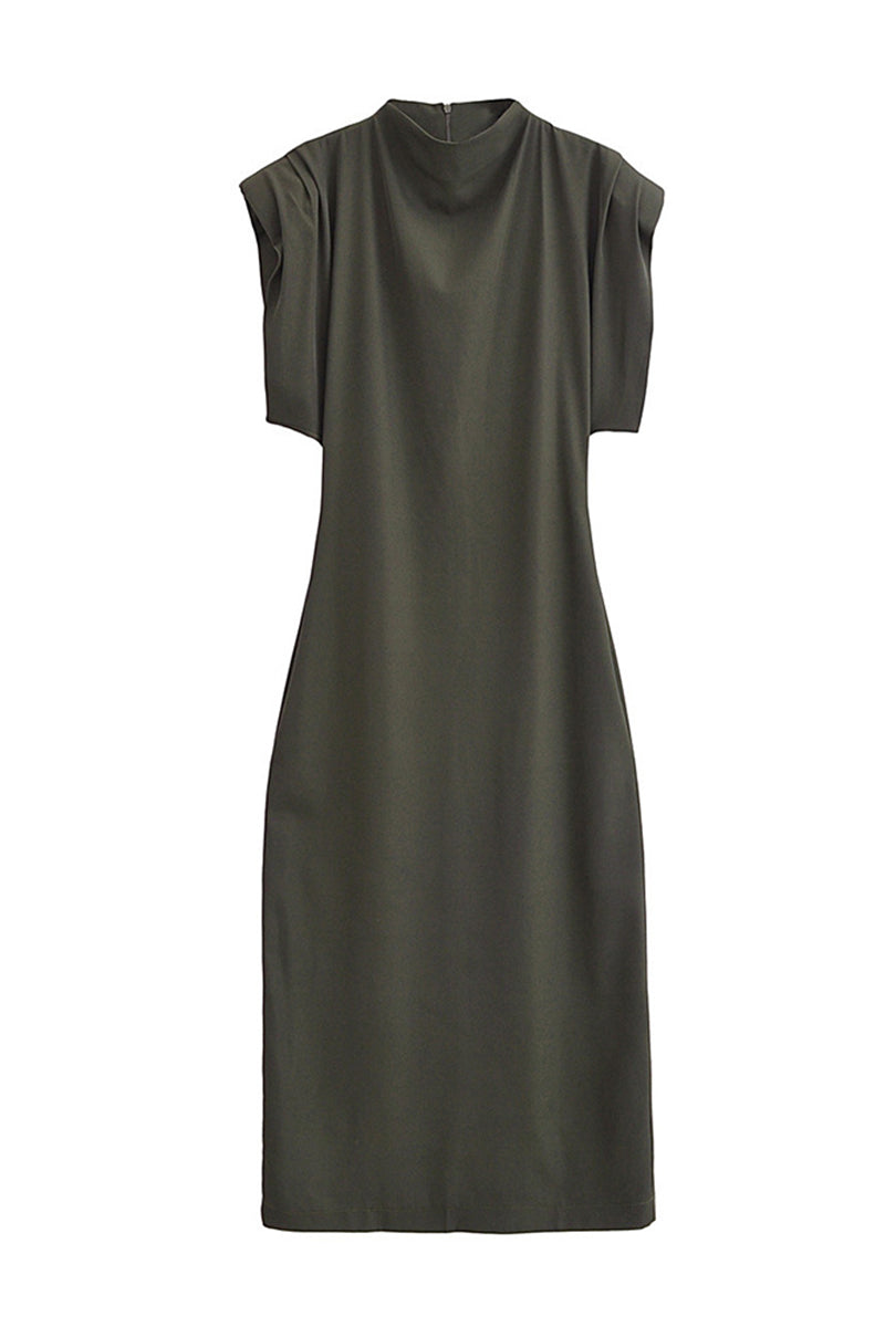 Zipper Half A Turtleneck A Line Dresses