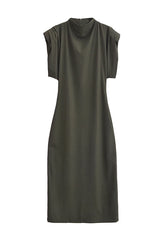 Zipper Half A Turtleneck A Line Dresses