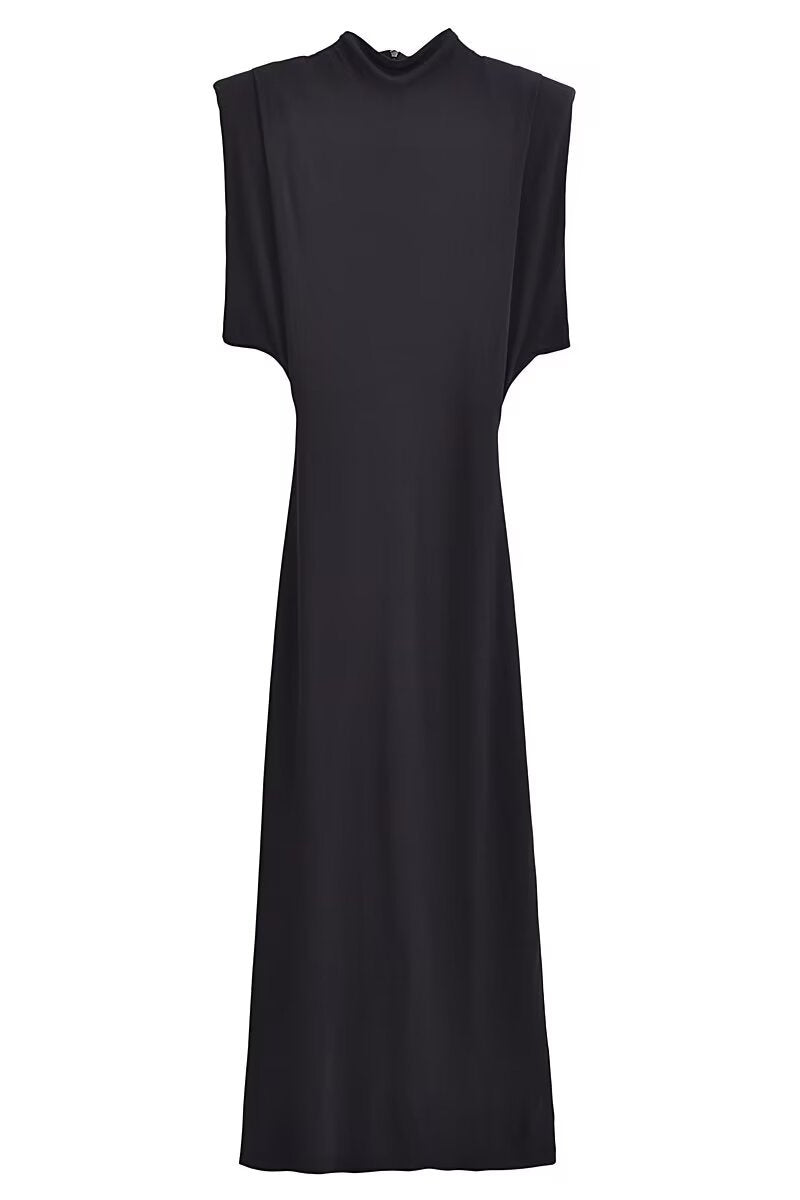 Zipper Half A Turtleneck A Line Dresses