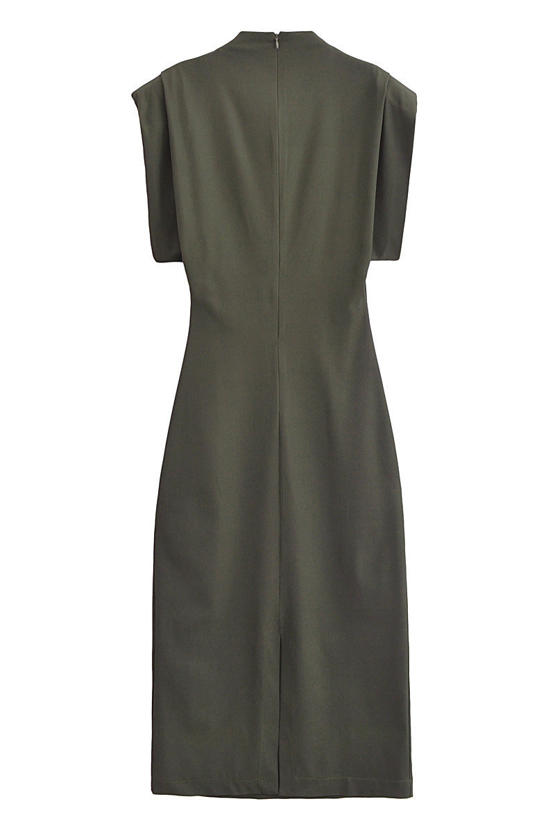 Zipper Half A Turtleneck A Line Dresses