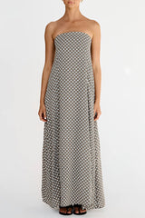 Street Geometric Print Zipper Strapless Strapless Dresses