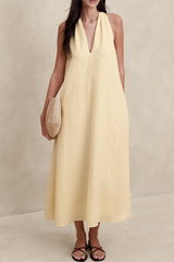 Pocket V Neck Sleeveless Dresses