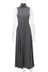 Street Backless Pleated Mandarin Collar Pleated Dresses