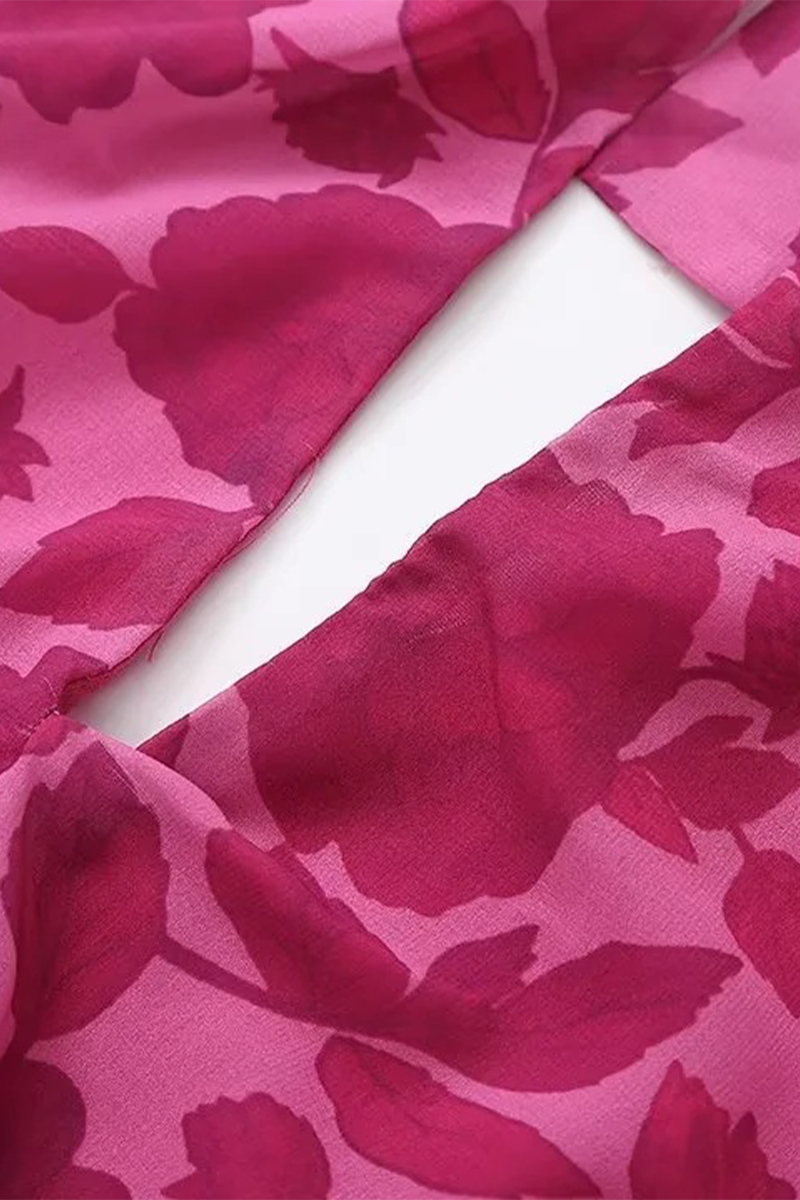 Celebrities Flowers Print Backless Halter One Step Skirt Dresses